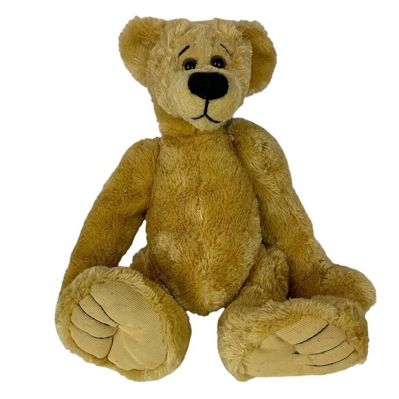 Teddy & Friends Sydney Australia Plush Bear Seated Big Paws Handmade In China - Picture 1 of 8